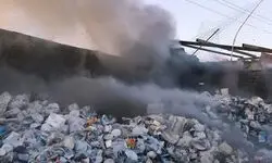 آتش‌سوزی گسترده انبار ضایعات شرق مشهد پس از ۴ ساعت مهار شد