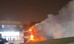مهار آتش‌سوزی تانکر گاز در غرب زاهدان