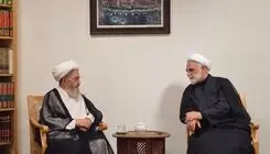 دیدار محسنی اژه‌ای با آیت‌الله سبحانی در سفر به قم