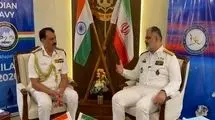 دیدار امیر ایرانی با فرمانده نیروی دریایی هند