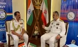 دیدار امیر ایرانی با فرمانده نیروی دریایی هند