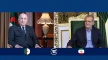 تأکید روسای جمهور ایران و الجزایر بر تقویت روابط و حمایت از فلسطین