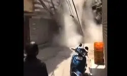 فیلم لحظه فرو ریختن یک مسجد 