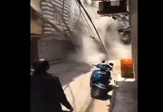 فیلم لحظه فرو ریختن یک مسجد 