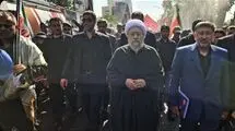 حضور آیت الله آملی لاریجانی در تشییع رهبر شهید ایران