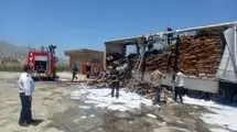 آتش‌سوزی وحشتناک تریلی حامل زغال