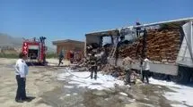 آتش‌سوزی وحشتناک تریلی حامل زغال