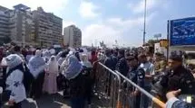تجمع اعتراضی مقابل سفارت مصر در بیروت با درخواست بازگشایی گذرگاه رفح