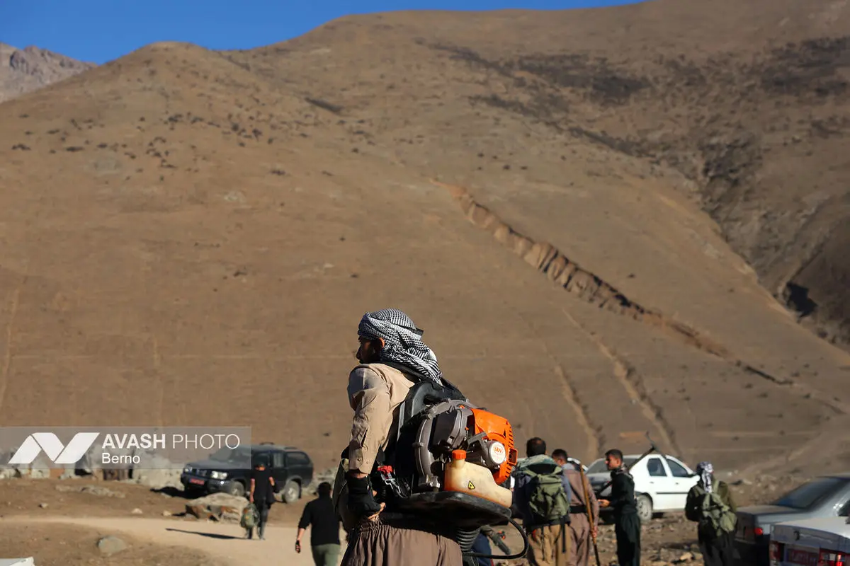 عملیات مهار آتش‌سوزی مناطق کوهستانی روستاهای دلیر و الیت