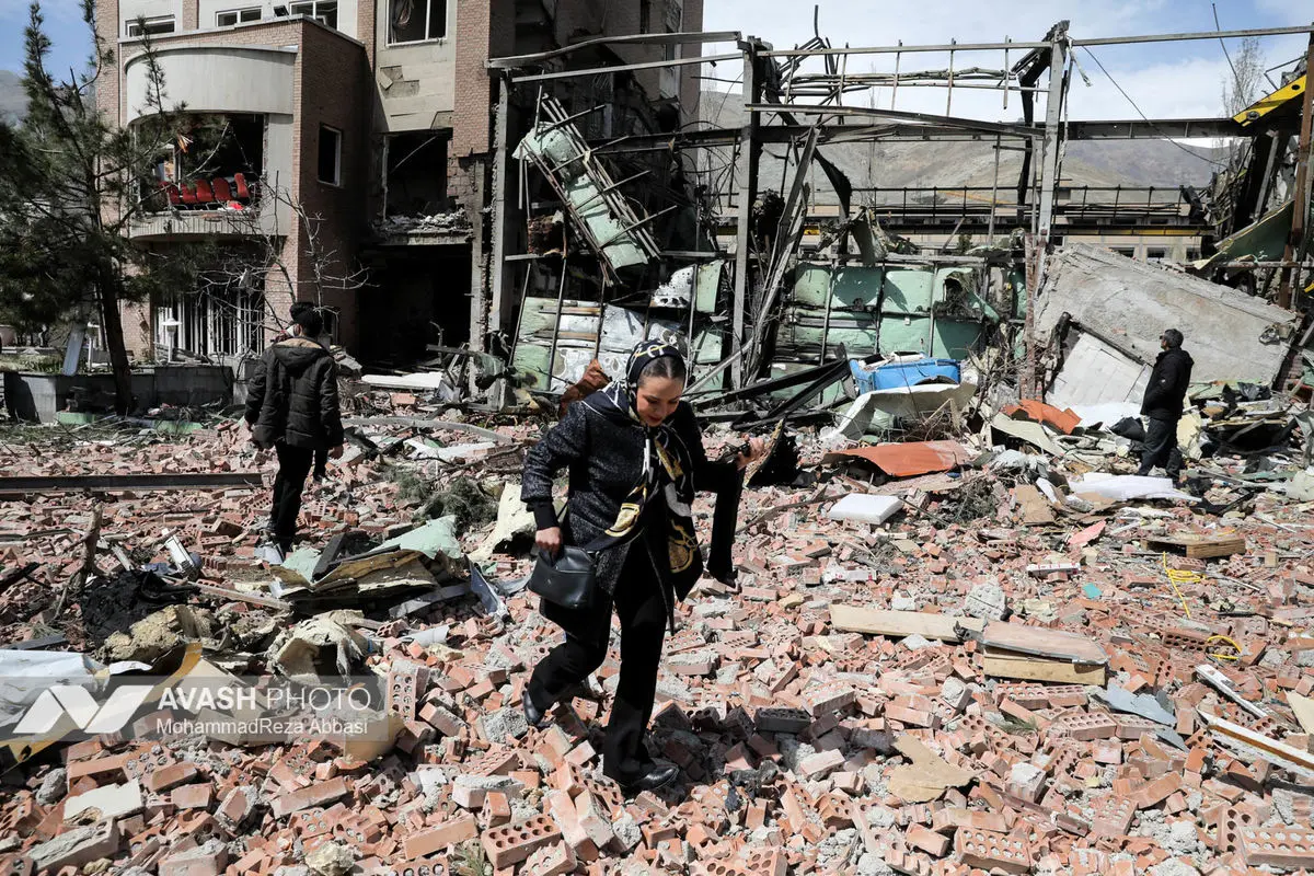 آثار حملات هوایی به دانشگاه شهید بهشتی ایران