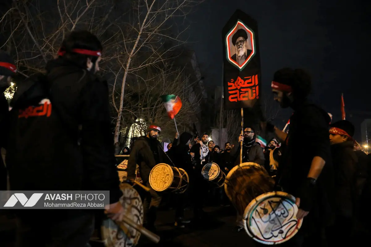 هفتمین شب تجمع مردم تهران در سوگ رهبر شهید