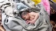 فیلم تلخ رها کردن نوزاد تازه‌ متولد شده در خیابان‌های قائمشهر