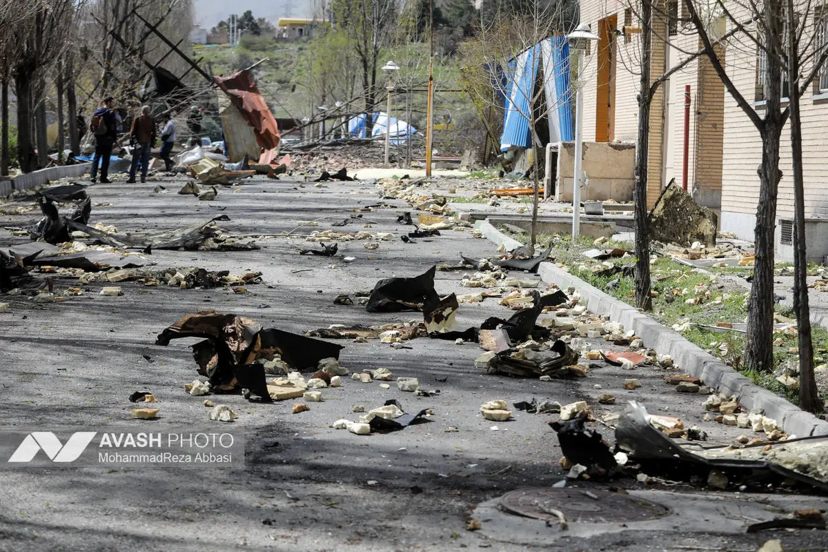آثار حملات هوایی به دانشگاه شهید بهشتی ایران