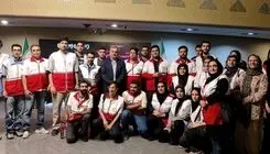 حضور تعدادی از امدادگران مناطق مختلف جمعیت هلال احمر در نمایش «ذرات آشوب» 