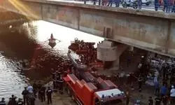 مرگ ١٨ نفر در سقوط اتوبوس به رودخانه 