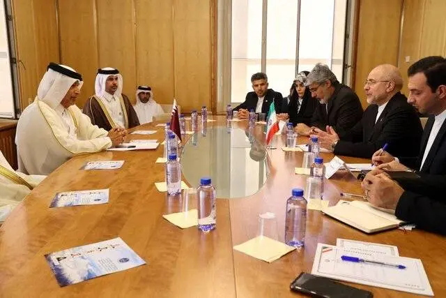 دیدار قالیباف و رئیس مجلس قطر در ژنو
